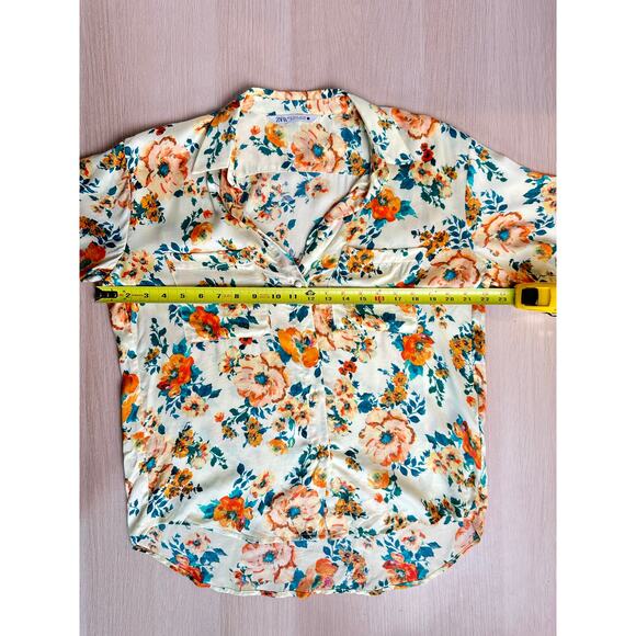 Zara Floral Button Down Shirt - Size S - NEW - Picture 4 of 6